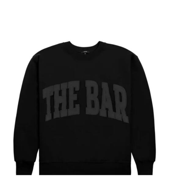 NEW The Bar Varsity Sweatshirt in Black Size XXL - Picture 2 of 4